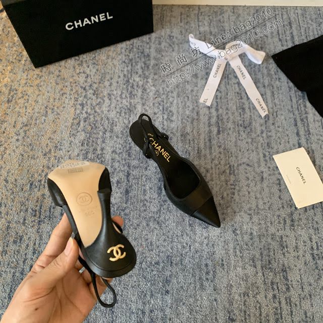 Chanel女鞋 香奈兒2020Cruise新款 小香單鞋 Chanel羊皮高跟涼鞋  naq1118